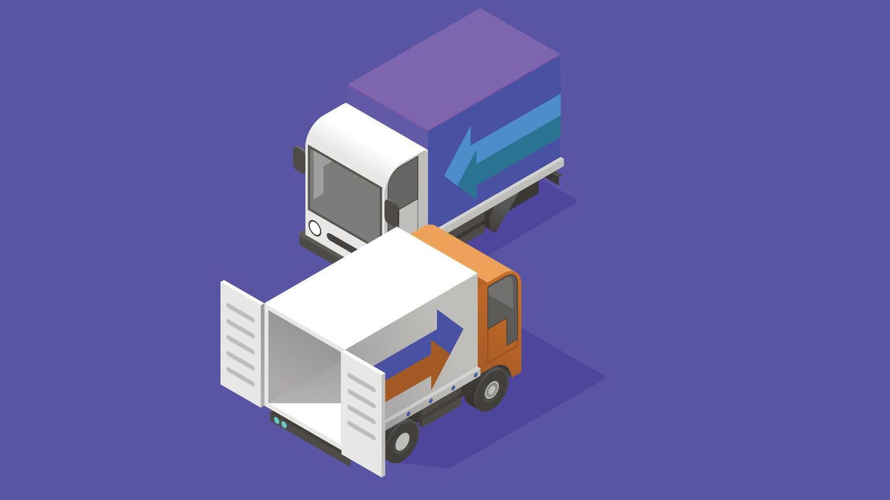 Isometric manufacturing and logistics game assets illustration vector