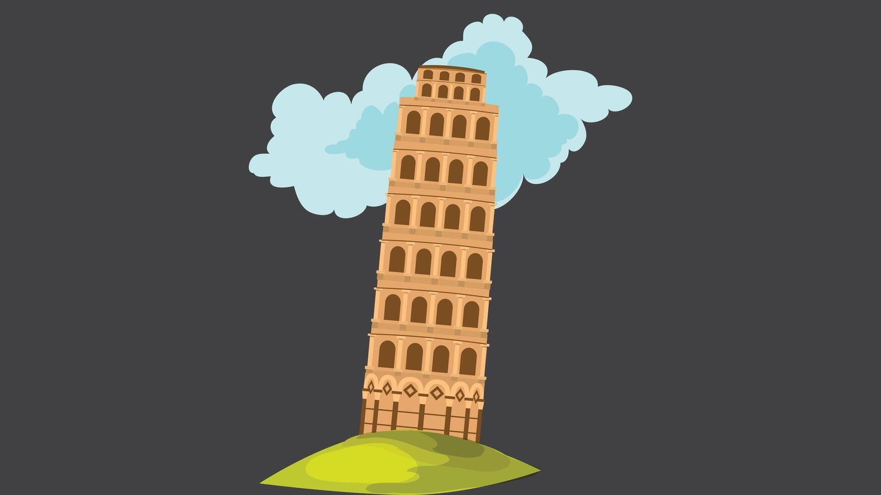 Italian landmark architecture flat design illustration vector