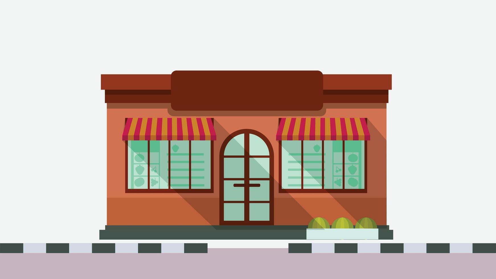 store front flat design front view isolated illustration vector