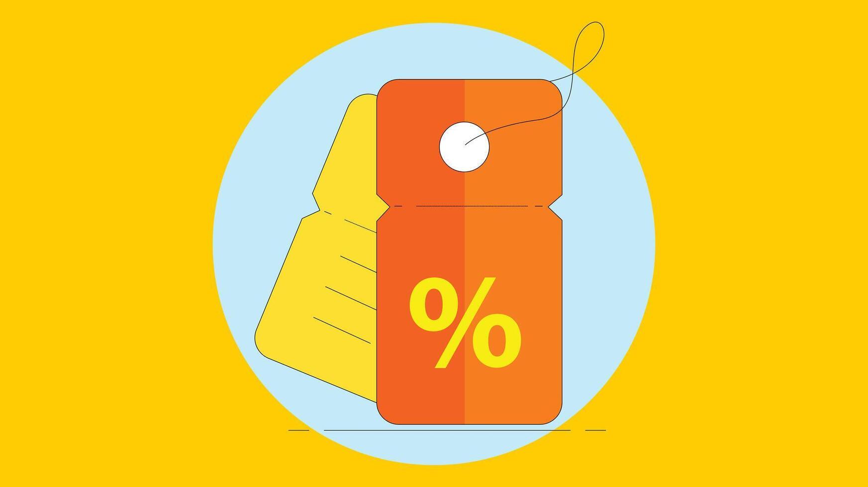 Discount tickets design with percentage sign illustration vector
