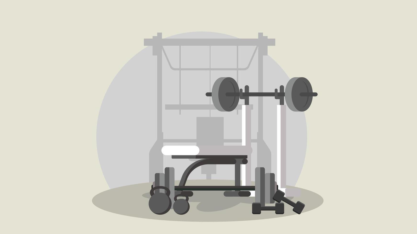 Gym and sports interior room background illustration vector