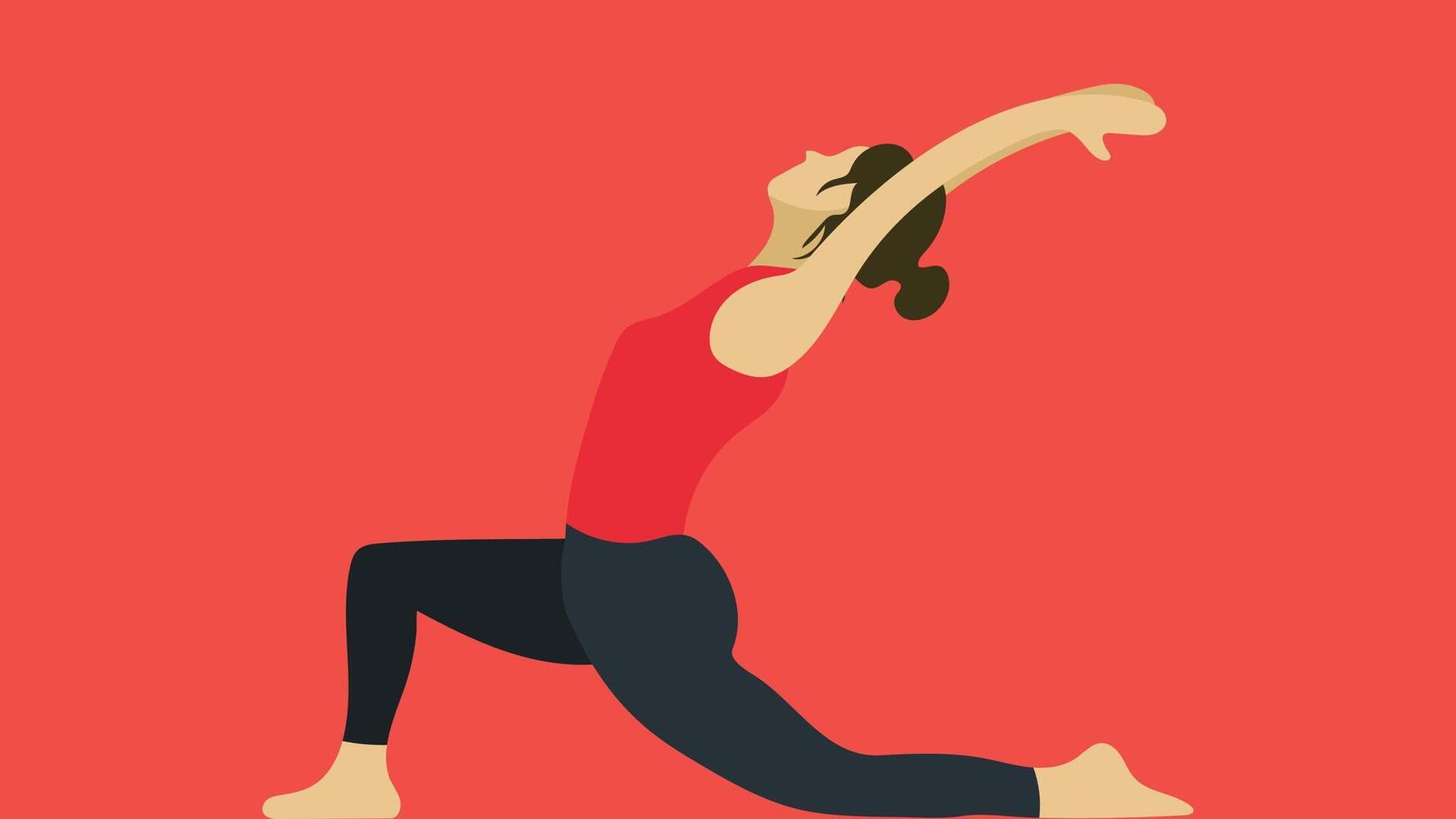 Yoga instructor doing poses with isolated background illustration vector