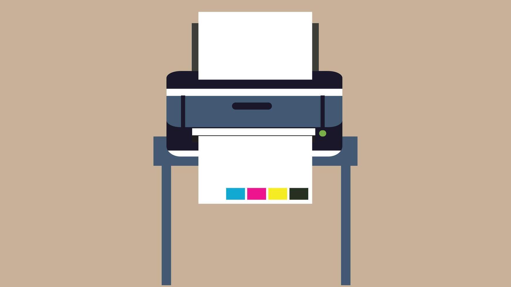 Color Printer with paper inside isolated design illustration vector