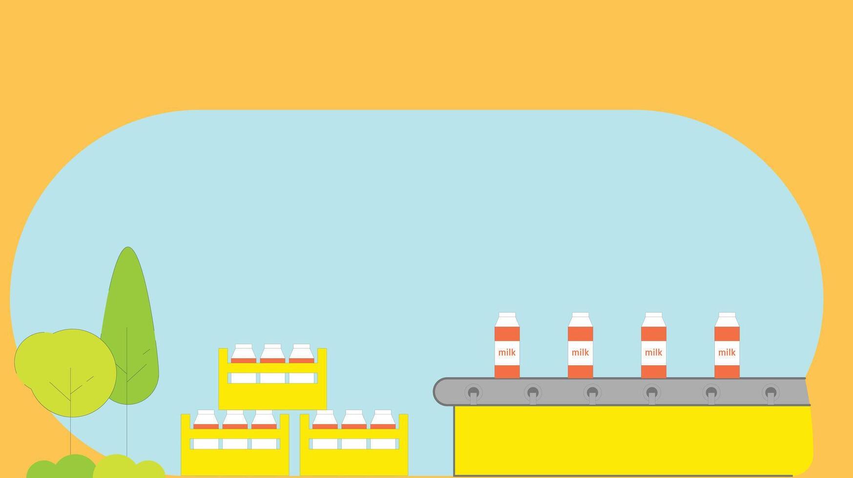 Milk and meat Production and manufacturing process illustration vector