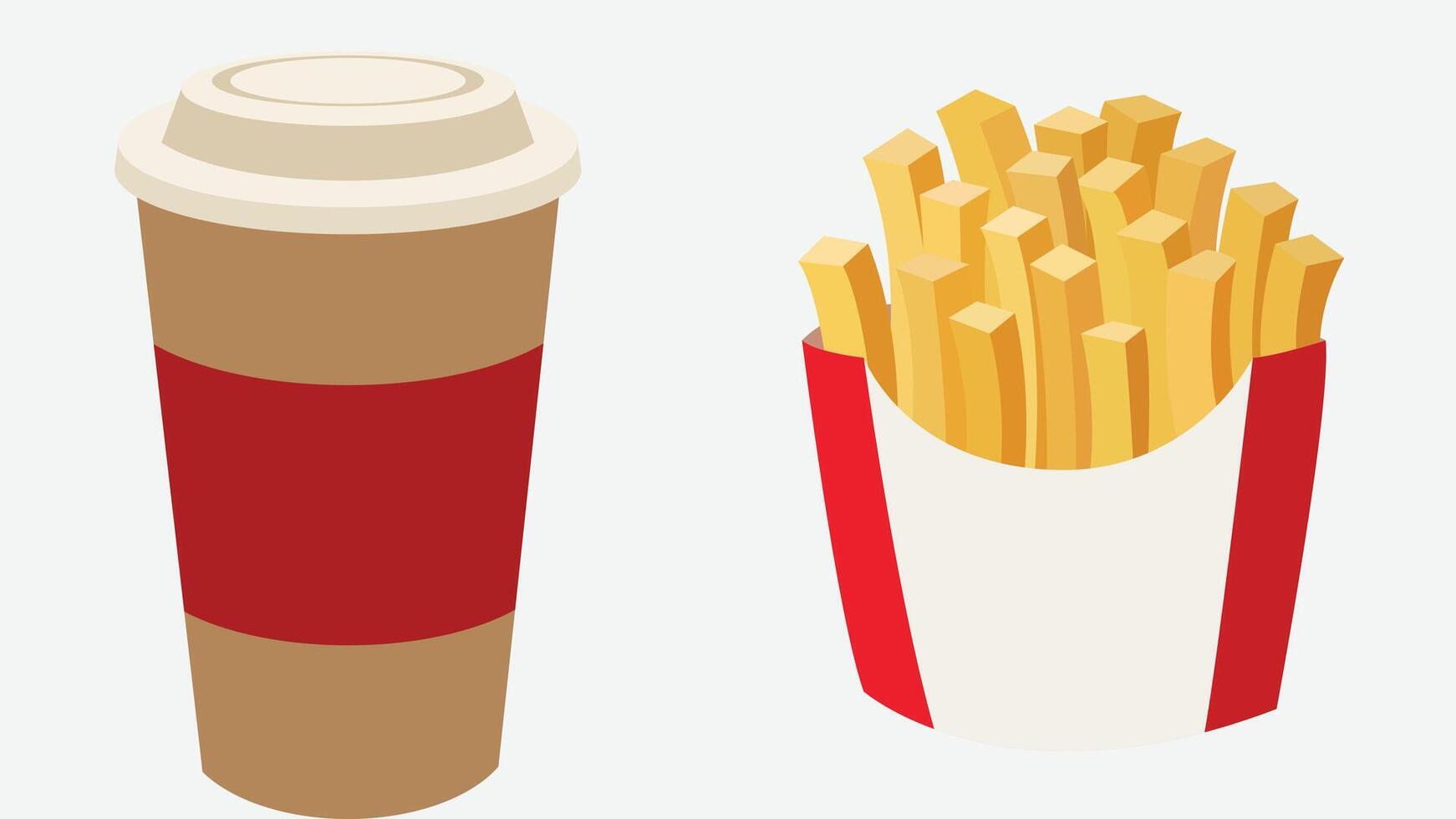 Fast food and drinks items graphic illustration vector