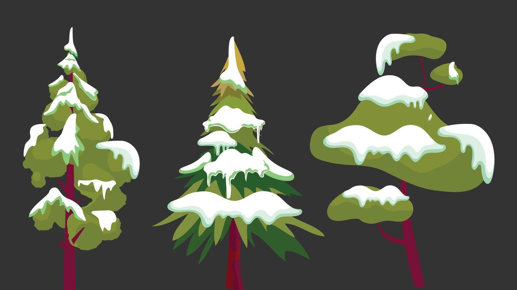Christmas tree snowy design illustration vector