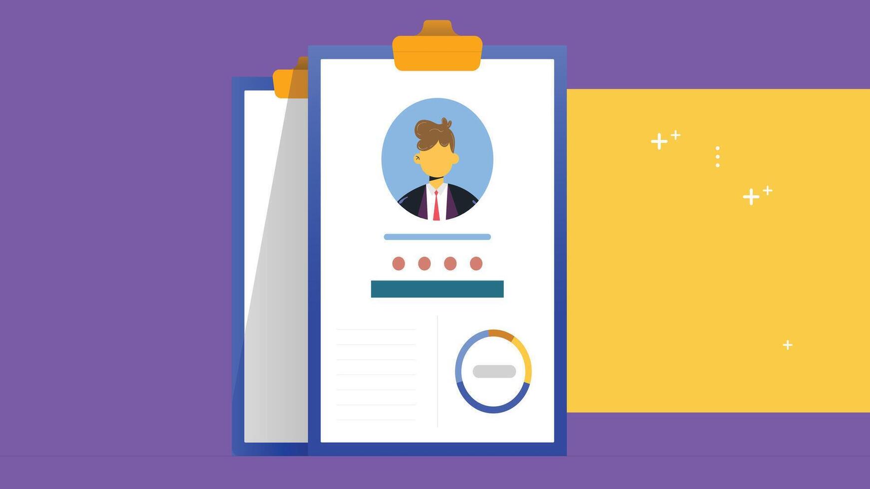 Candidate employee profile and performance illustration vector