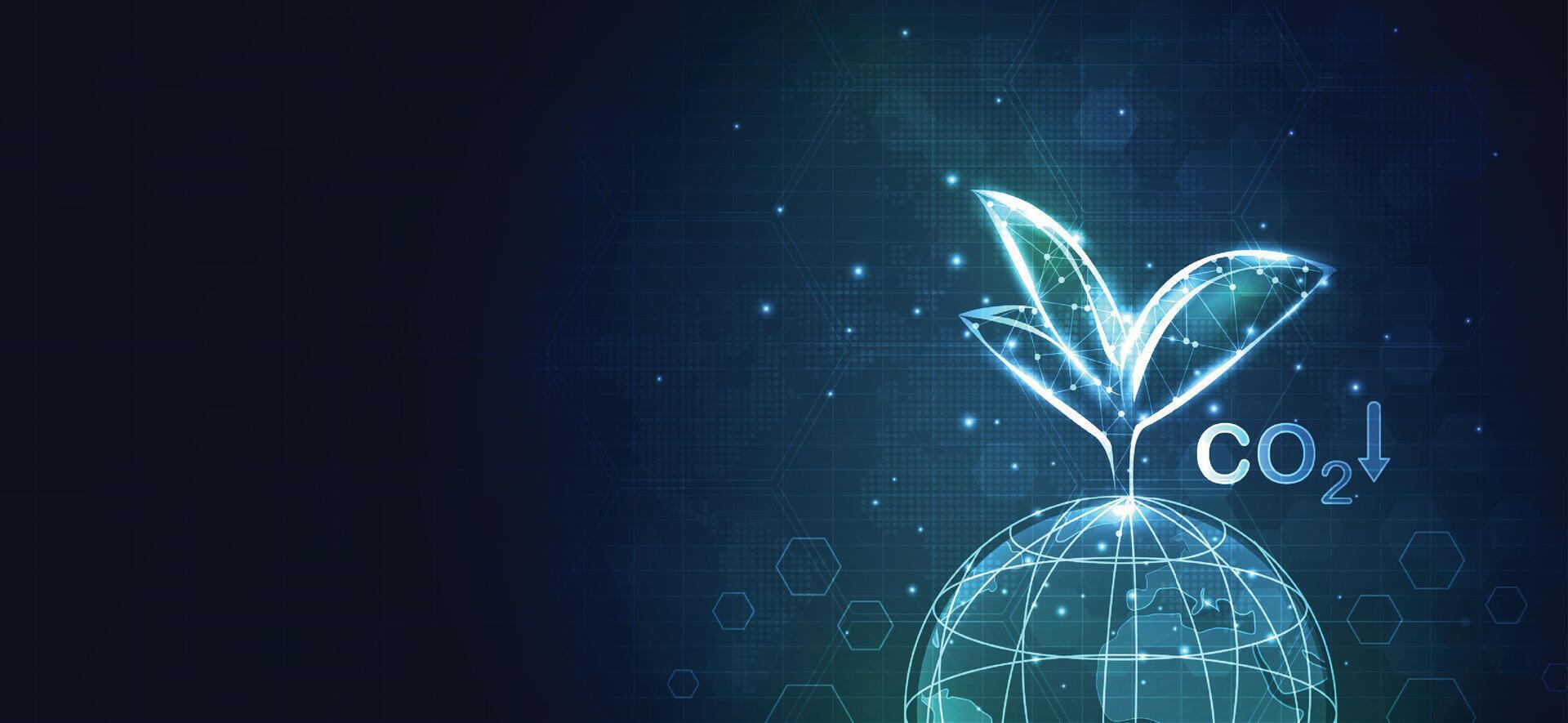 Reduce CO2 or carbon concept. globe ball with tree for ESG, co2, and net zero. World sustainable environment concept. green business from renewable energy. design. vector