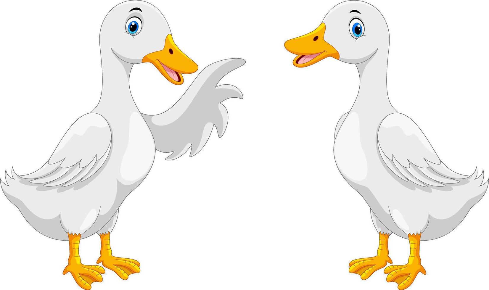 Cute cartoon goose on white background vector