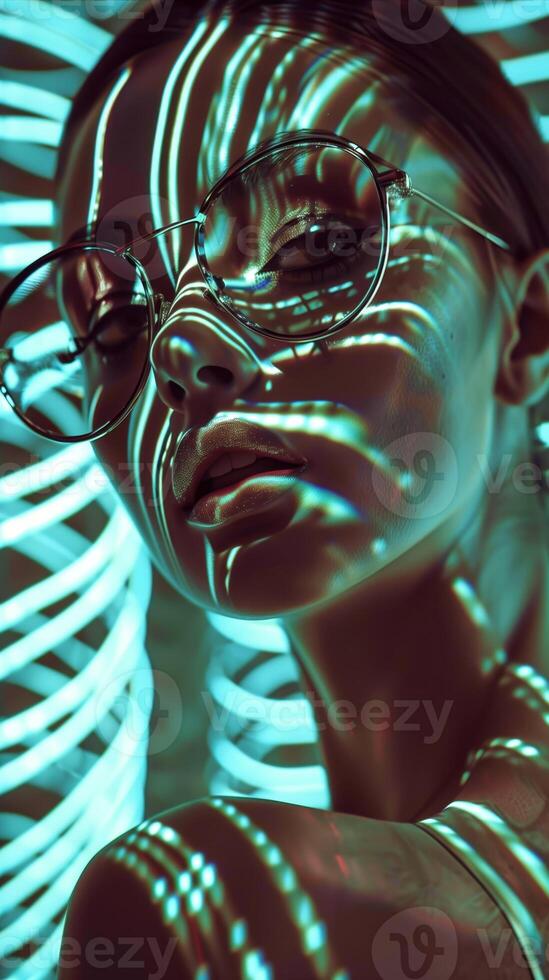 Mesmerizing Abstract Digital Art with Glowing Swirls and Spirals in Vibrant Colors photo