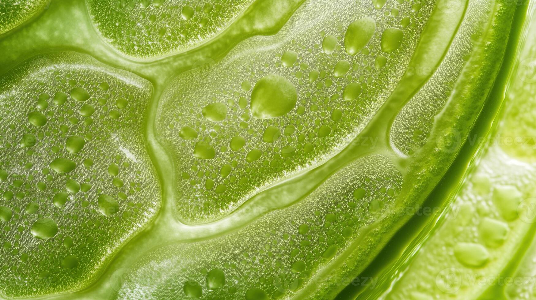 Close up of Lush Green Leaf with Vibrant Water Droplets on its Surface photo
