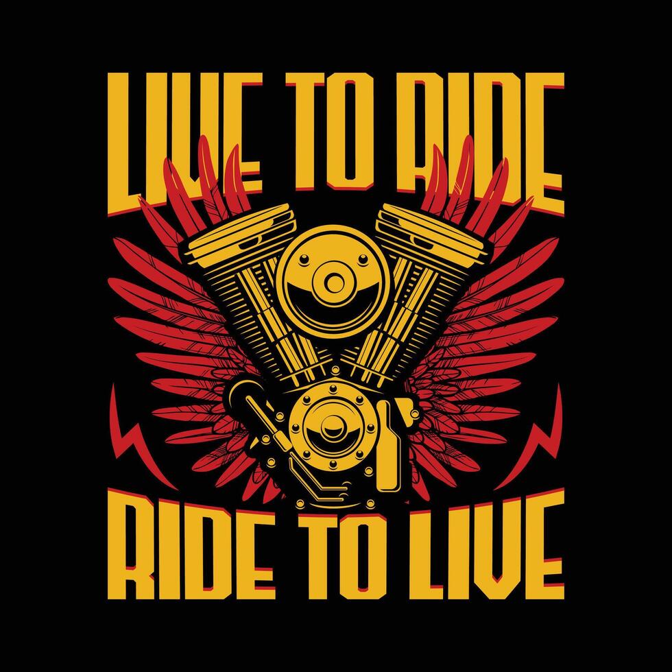 live to ride ride to live t shirt design, pod design template vector