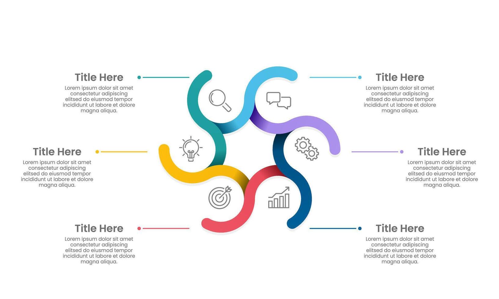 6 Processes infographic design template to success. Diagram, Annual report, Banner, Business presentation and Planning. vector