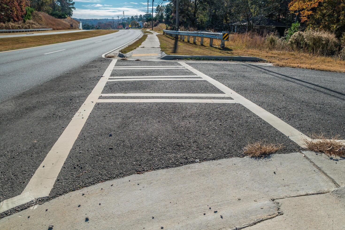 Crosswalk on the road photo