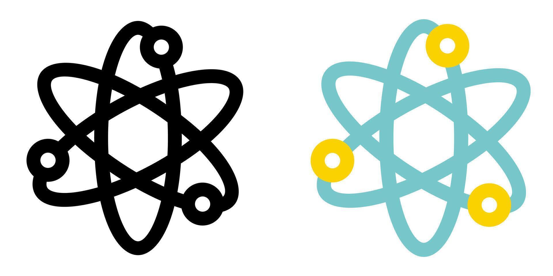 Chemistry lesson icon. Atom sign. Science symbol. Molecular illustration. Physics pictogram. vector