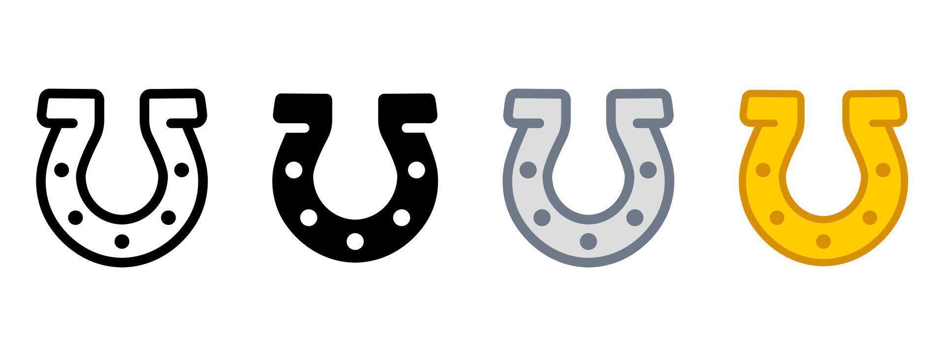 Horseshoe icon set. Luck symbol. Fortune sign. vector