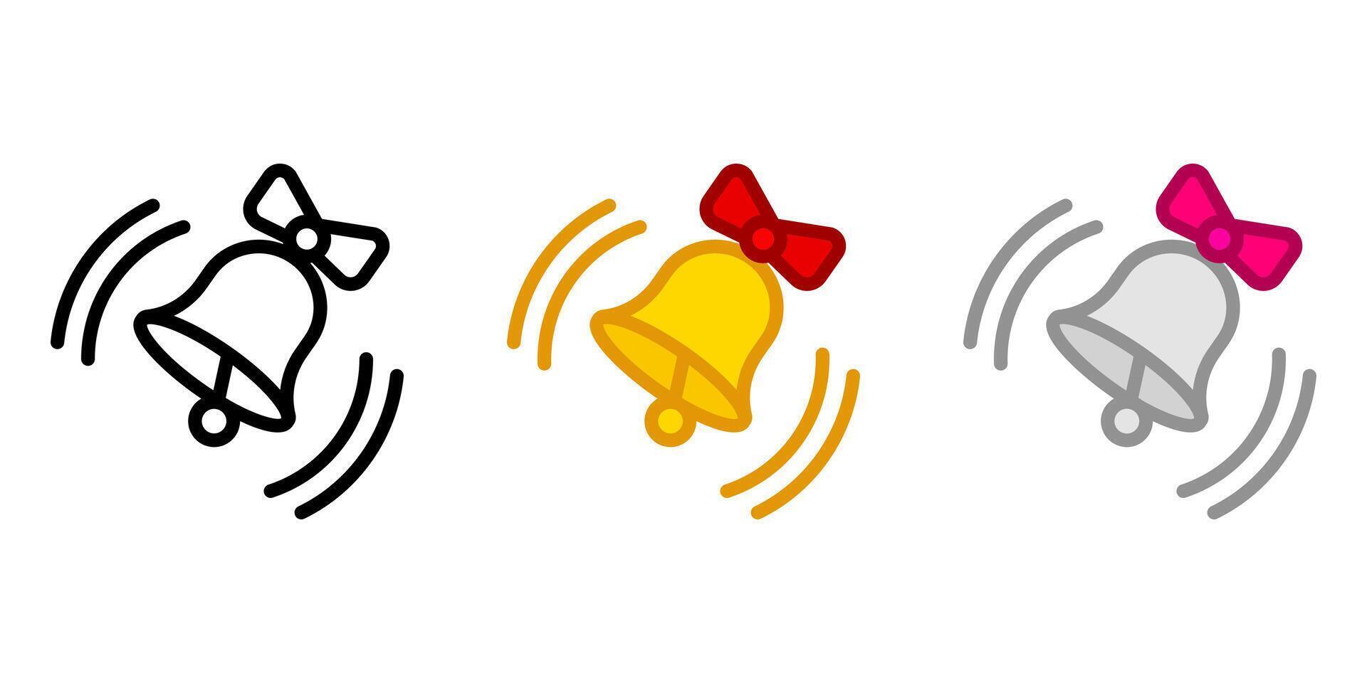 ringing bell icon. Bell with bow illustration. vector