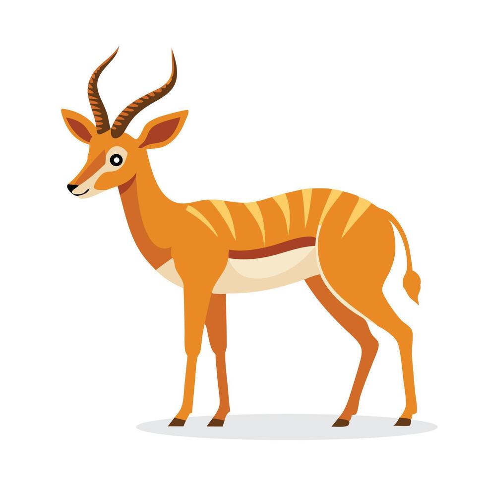 Impala animal isolated flat illustration on white background vector