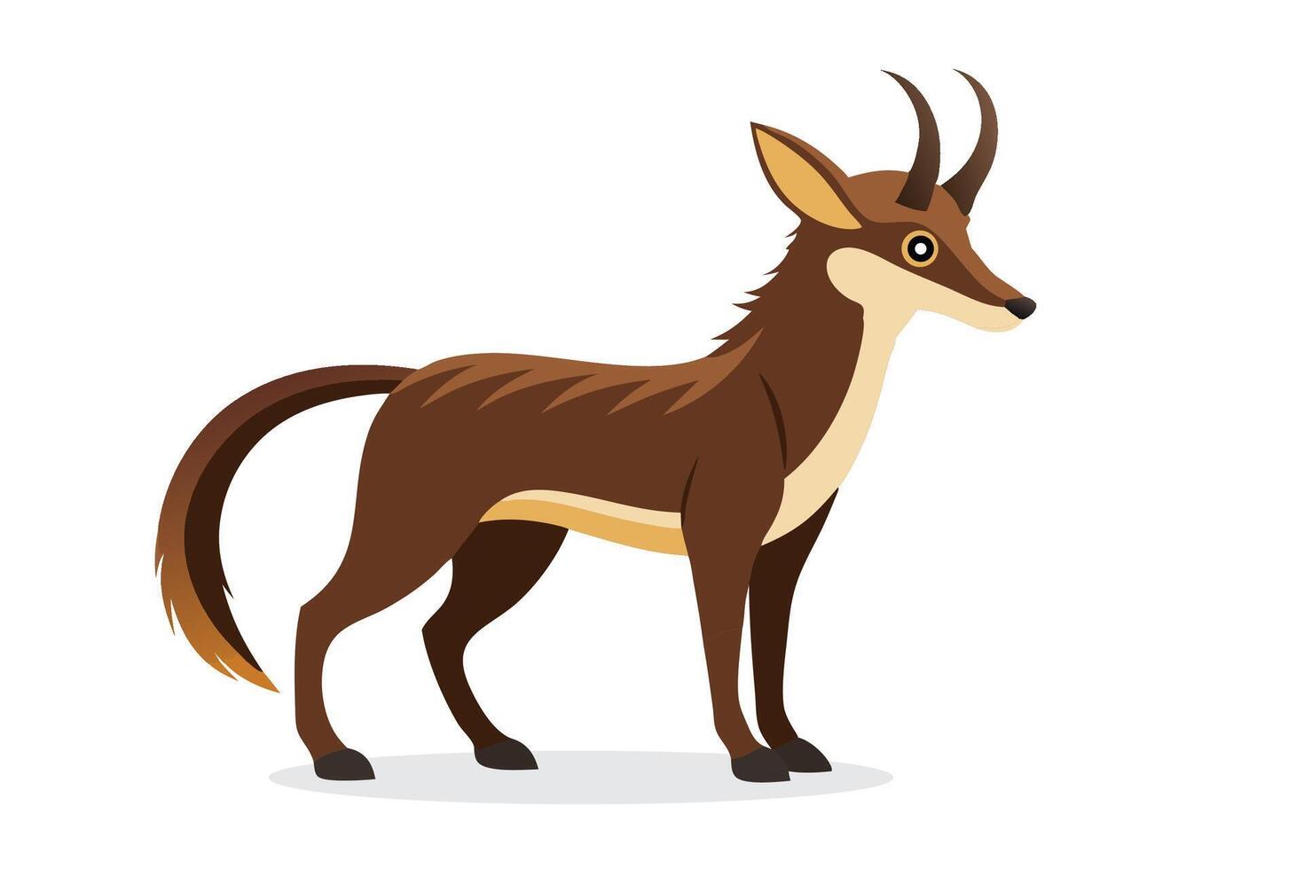 Sable animal isolated flat illustration on white background. vector