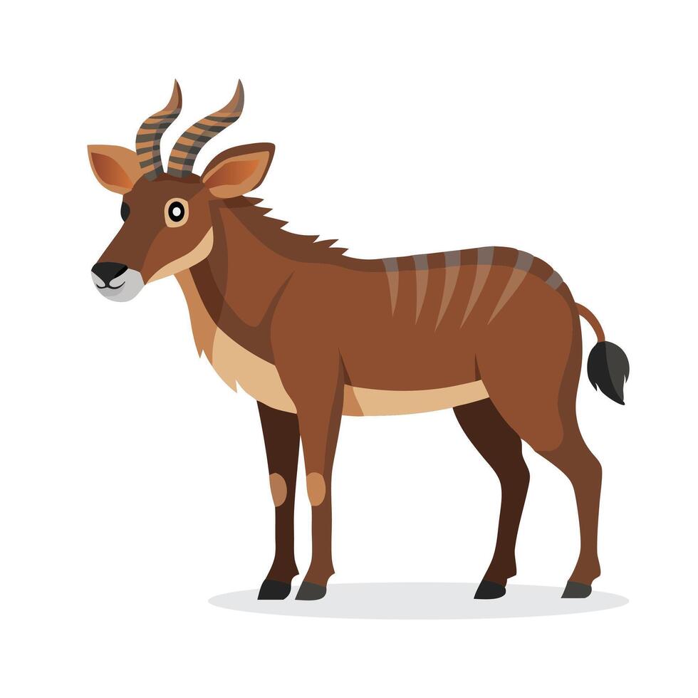 Waterbuck animal isolated flat illustration on white background vector