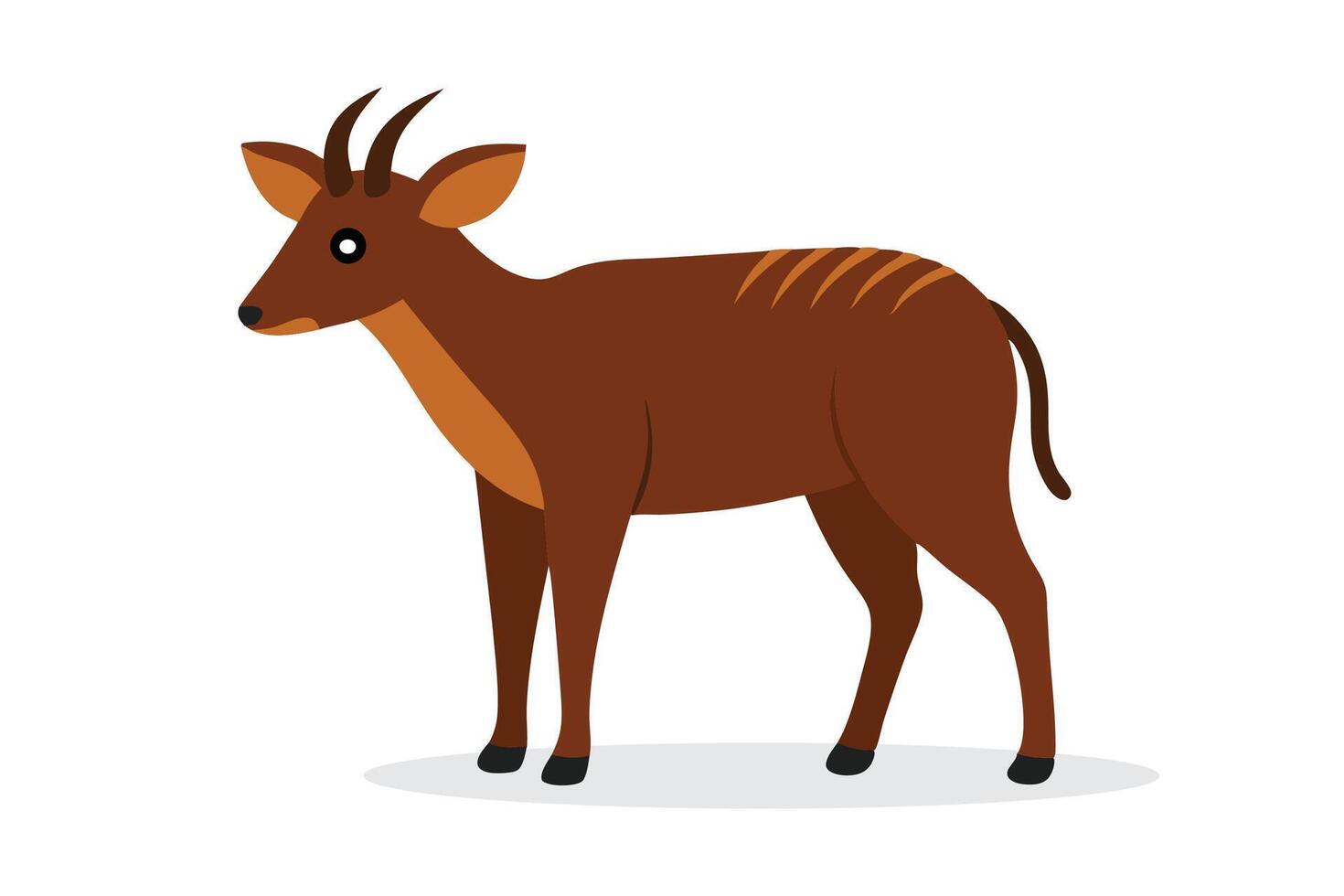 Sitatunga animal isolated flat illustration on white background vector
