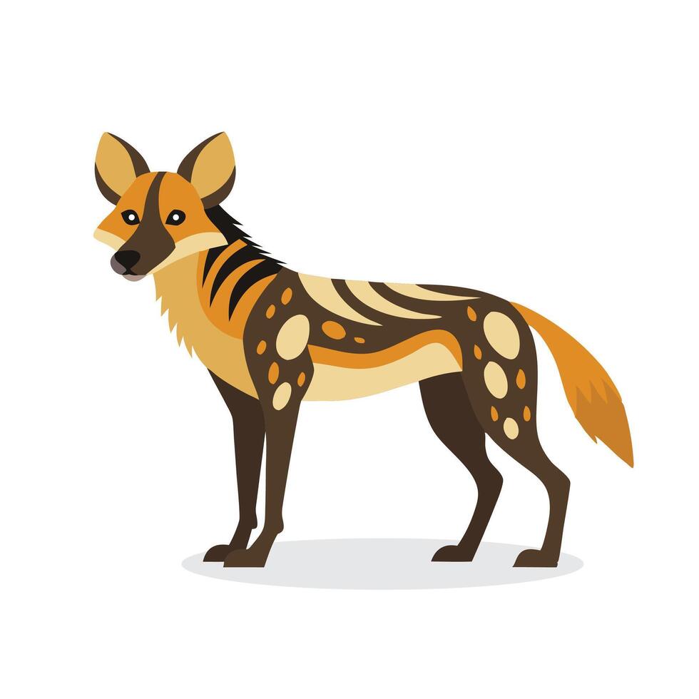 Wild Dog animal flat isolated illustration on white background. vector