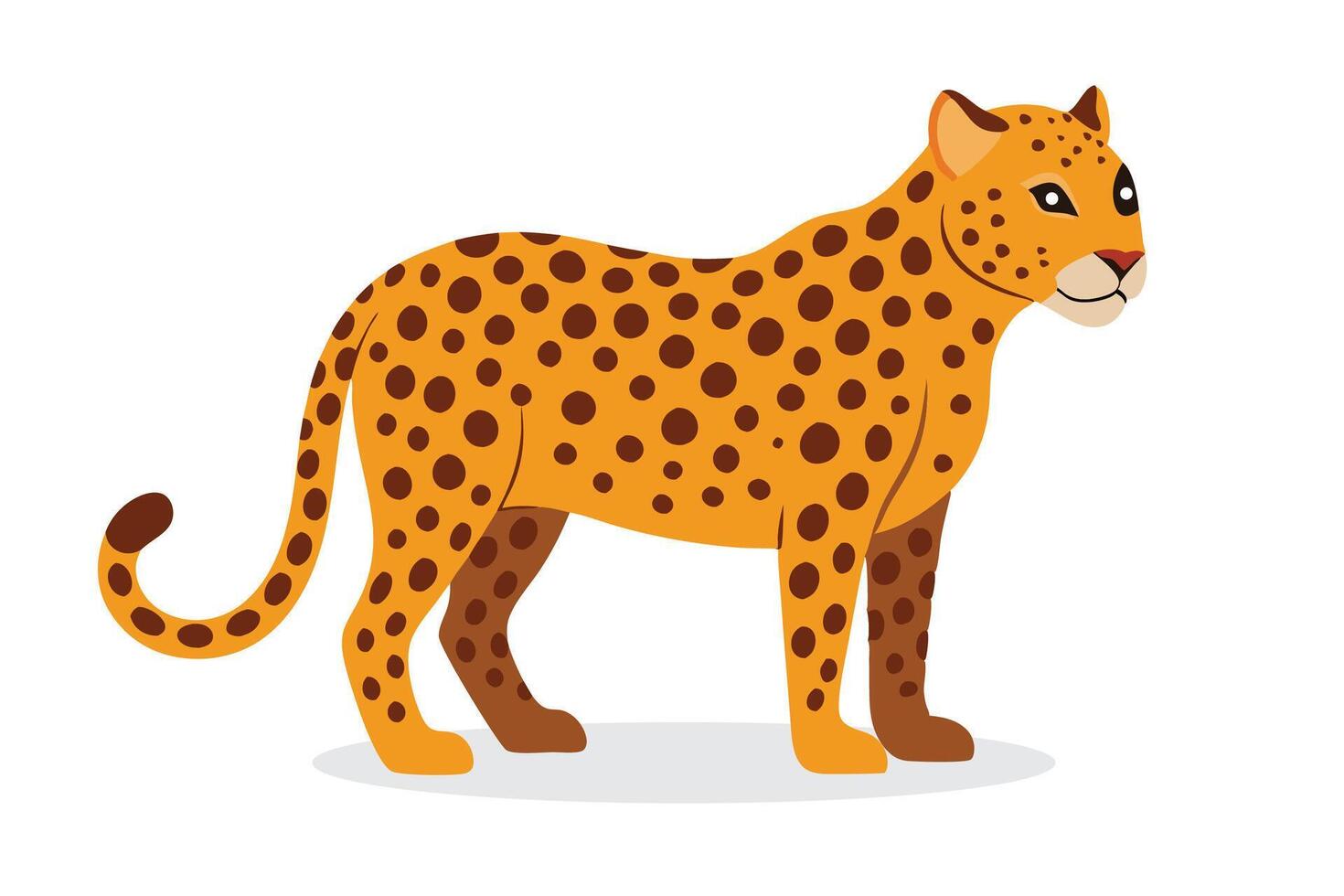 Leopard animal isolated flat illustration on white background vector