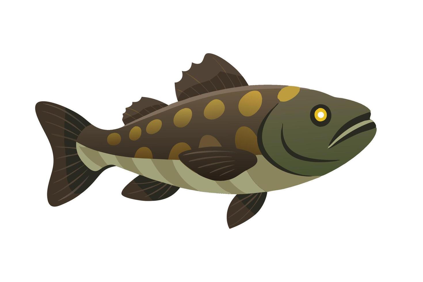 Goliath Grouper under water animal flat illustration vector