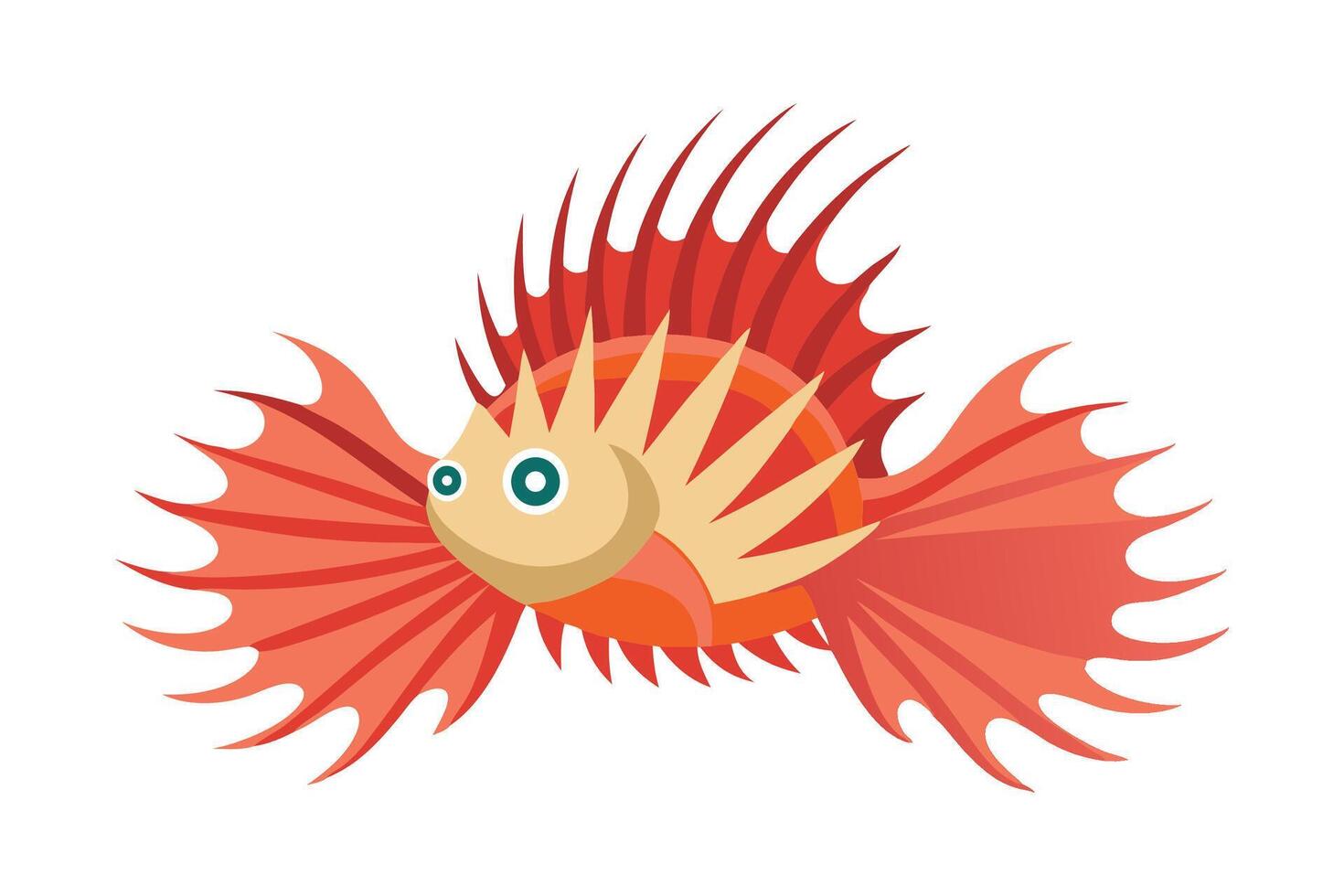 Fan Worm under water animal flat illustration vector