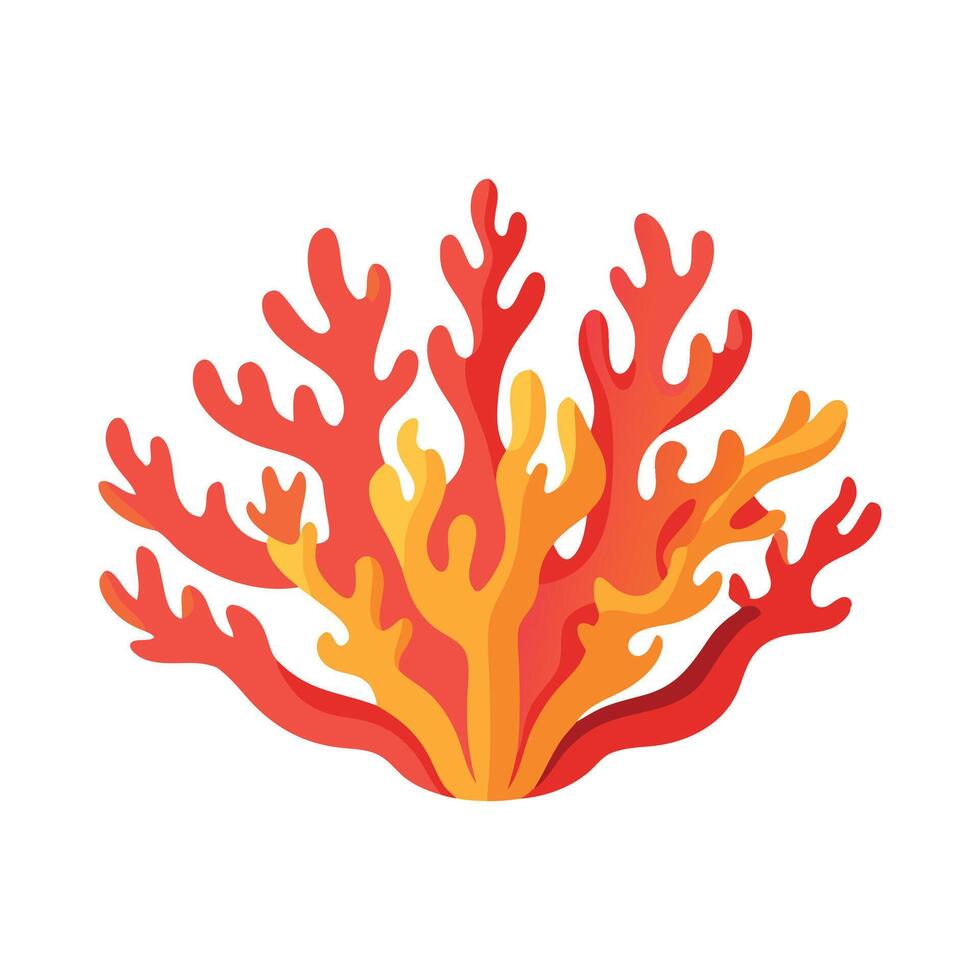 Fire Coral flat illustration on white background vector