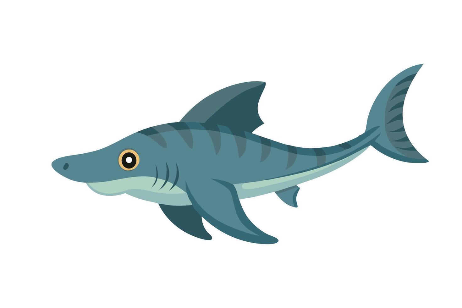 Frilled Shark under water animal flat illustration vector