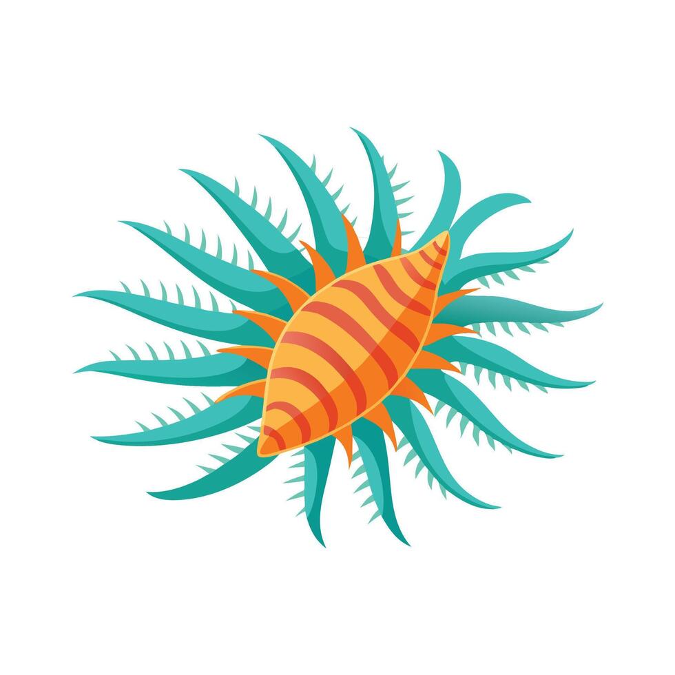 Feather Star under water animal flat illustration vector