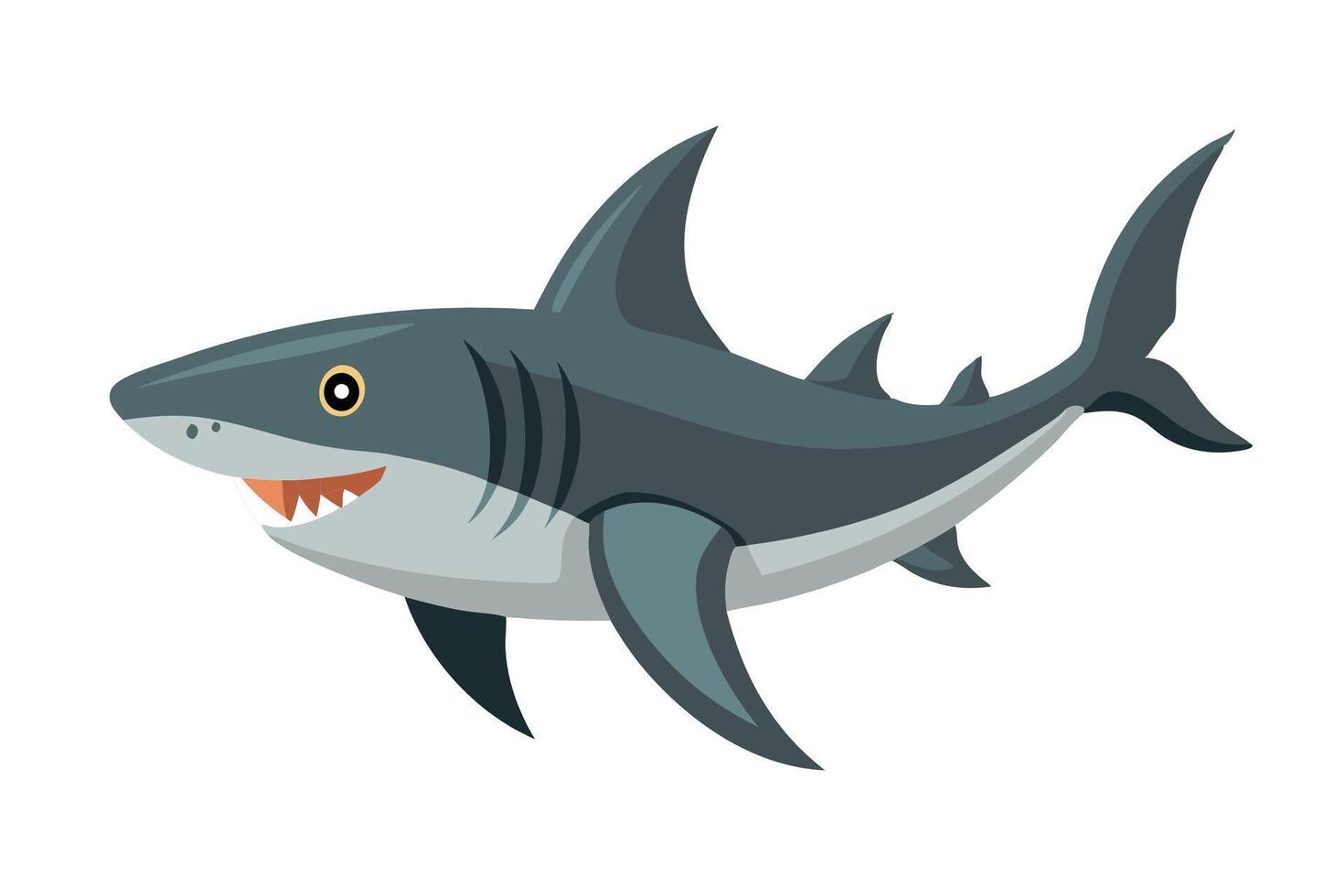 Goblin Shark under water animal flat illustration. vector