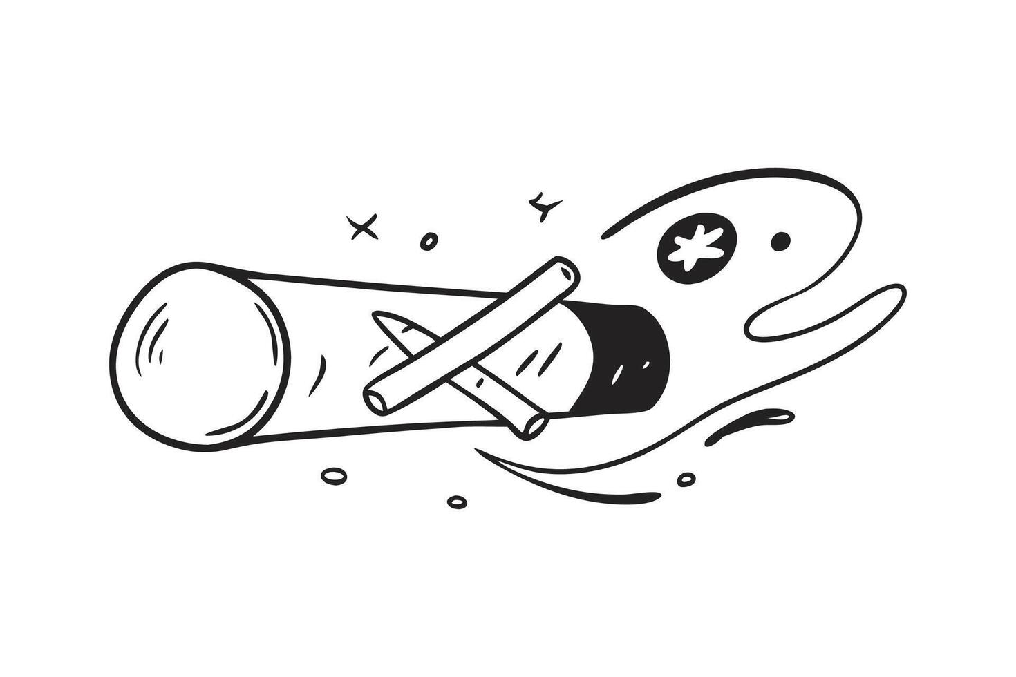 Don't smoke Hand drawn doodle flat illustration. vector
