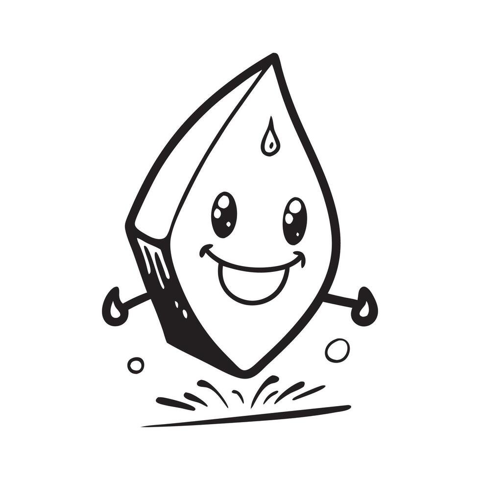 water drop doodle line art flat illustration vector