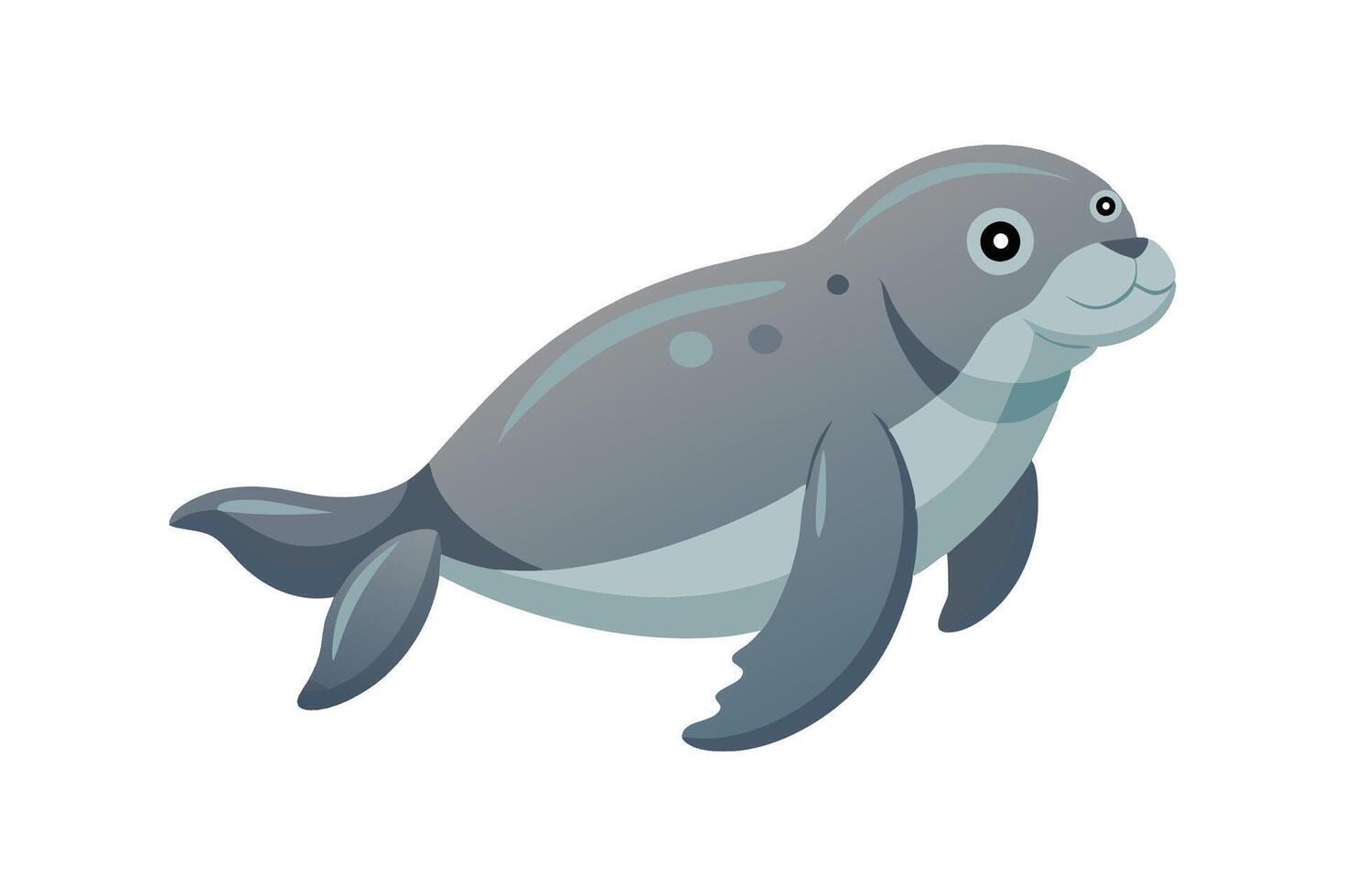Elephant Seal under water animal flat illustration vector