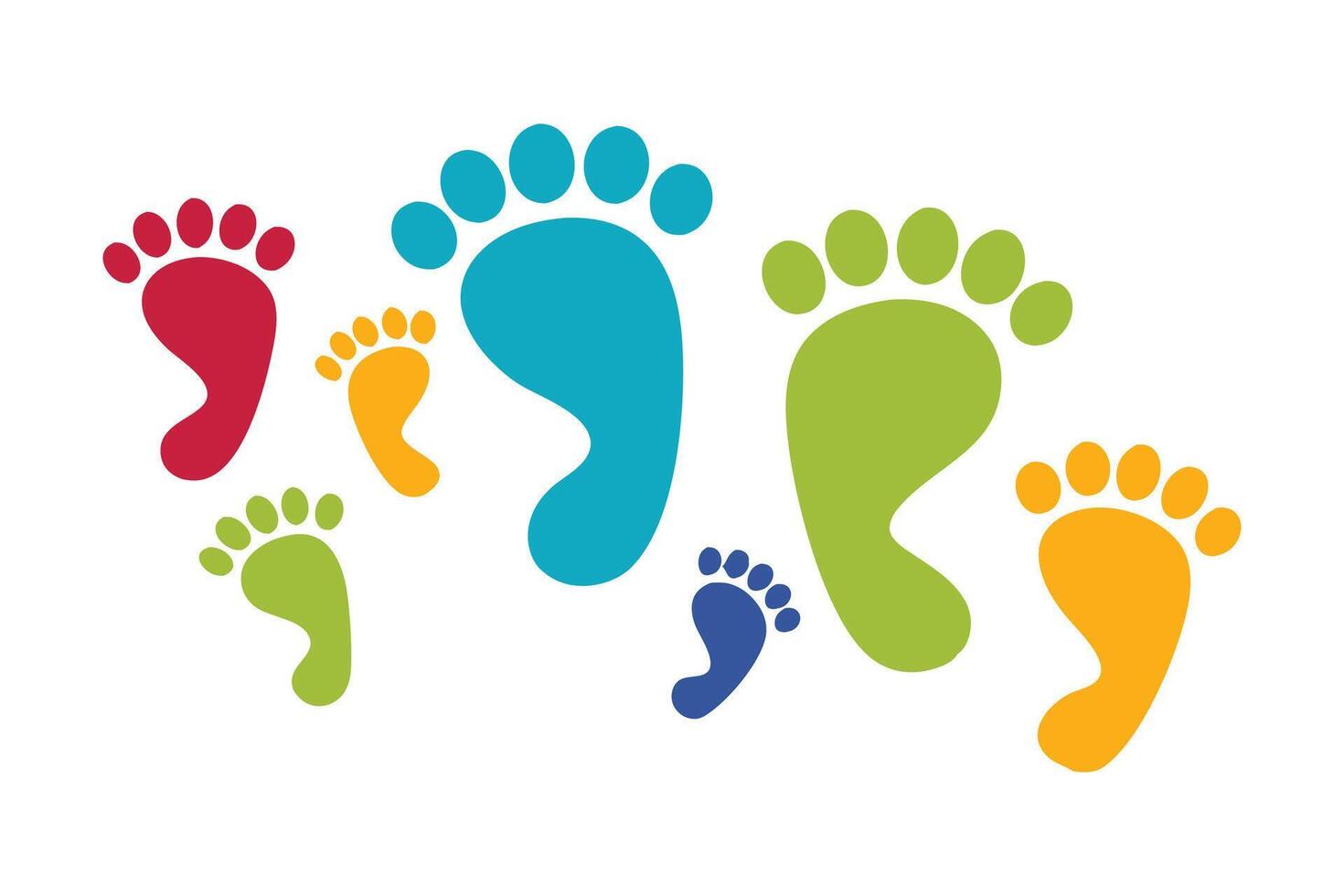 Human footprints illustration set on white background vector