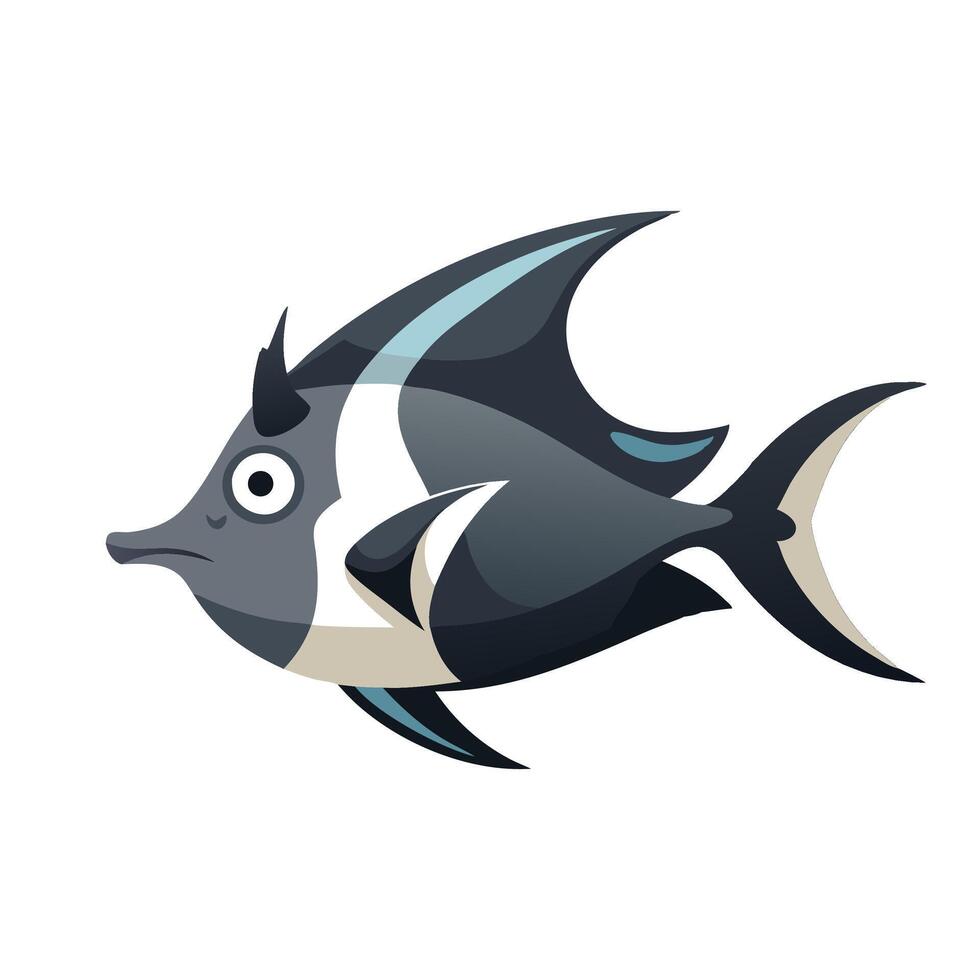 Batfish Under water animal flat illustration vector