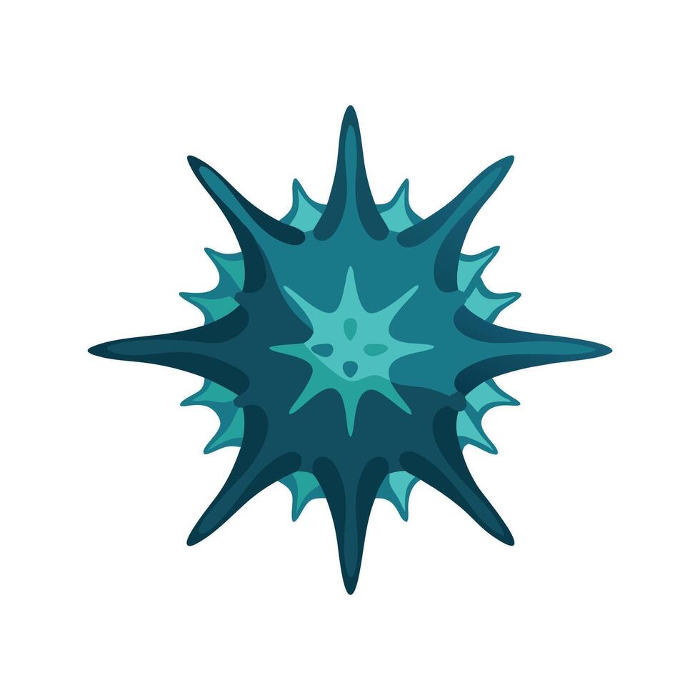 Crown of Thorns Under water animal flat illustration on white background vector
