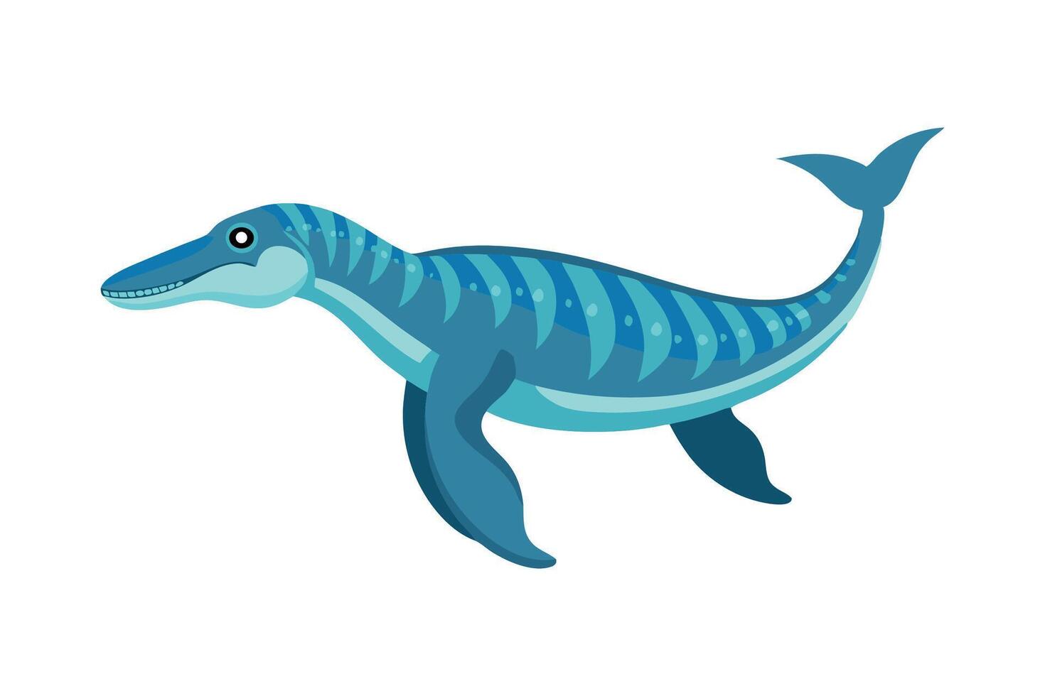 Dakosaurus Under water animal flat illustration on white background. vector