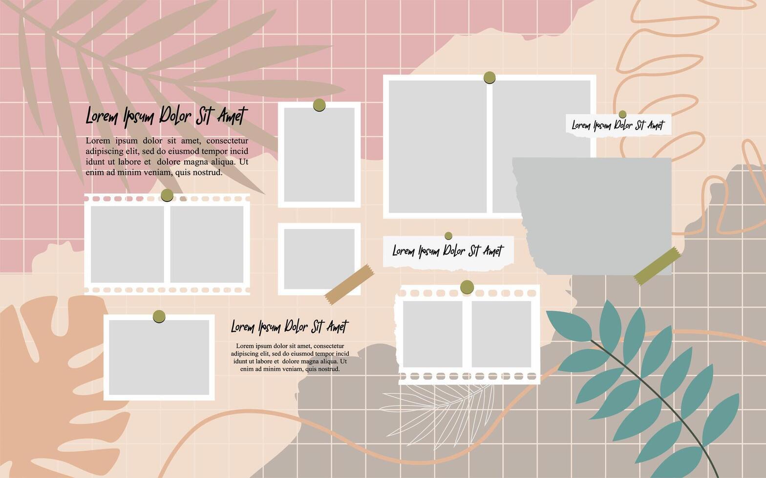 Photo collage design template vector