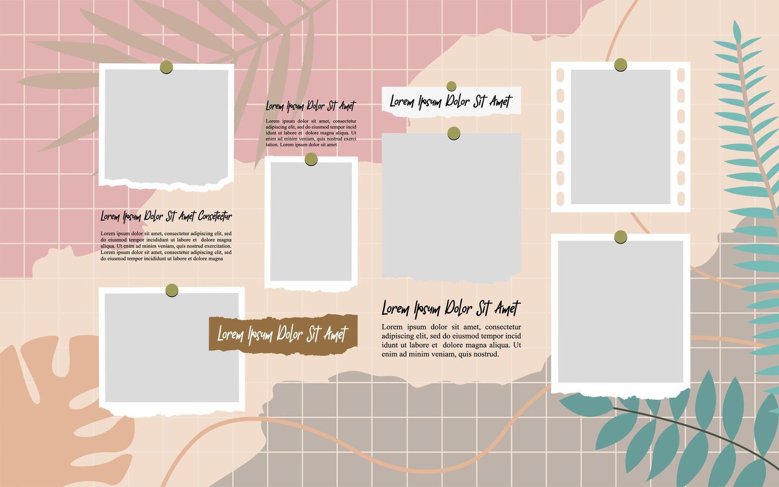 picture collage frame template for photos and images vector