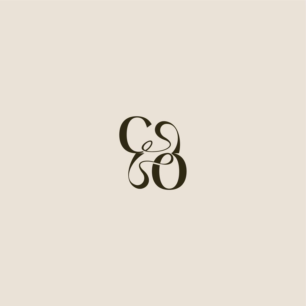dynamic line monogram logo luxurious concept CO elegant wedding letter vector