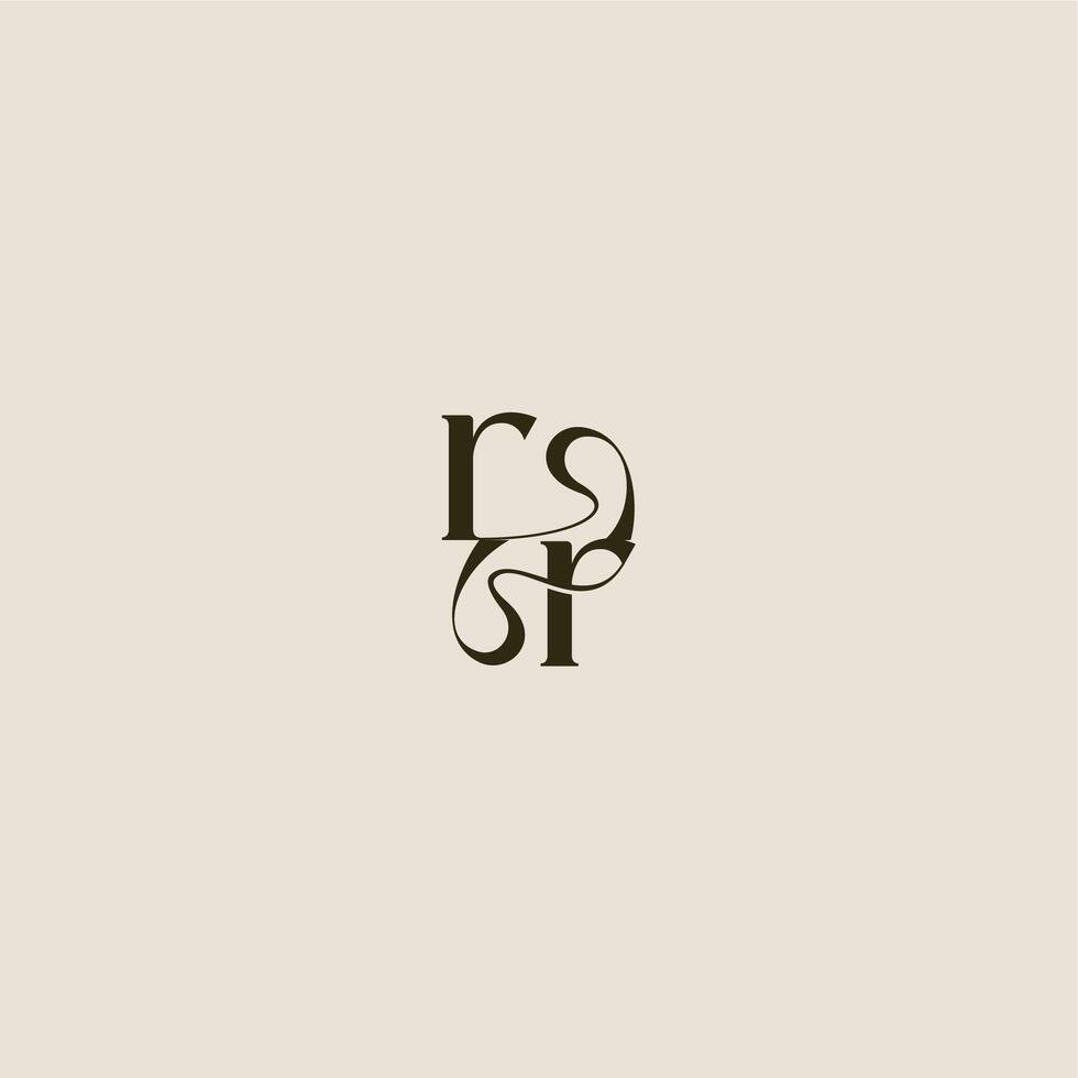 dynamic line monogram logo luxurious concept RR elegant wedding letter vector