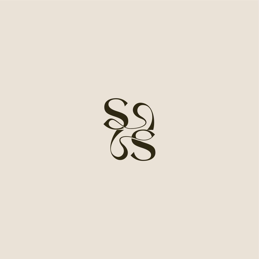 dynamic line monogram logo luxurious concept SS elegant wedding letter vector