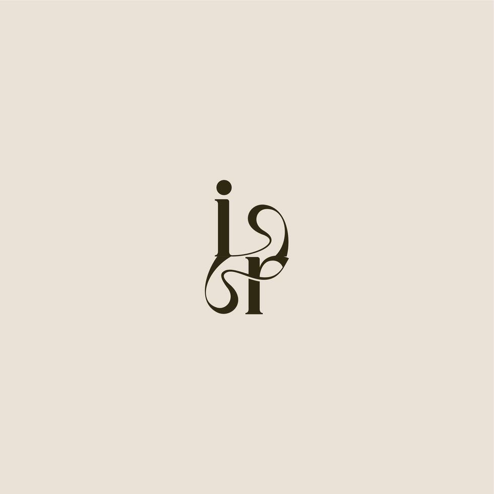 elegant wedding dynamic line monogram logo letter luxurious concept IR vector