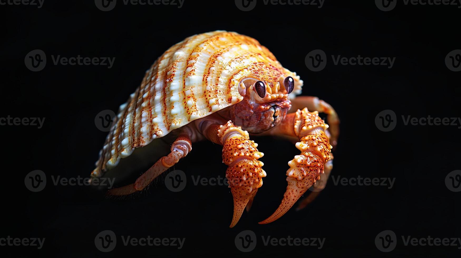 Hermit Crab isolated on black background photo
