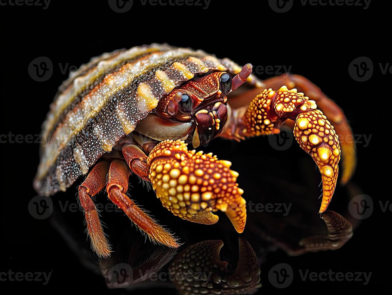 Hermit Crab isolated on black background photo
