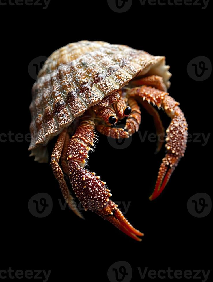 Hermit Crab isolated on black background photo