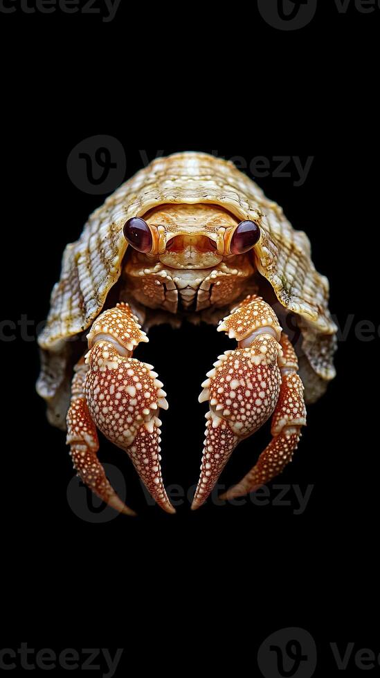 Hermit Crab isolated on black background photo